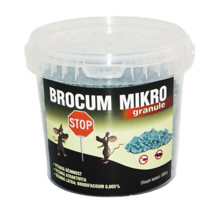 BROCUM granule 500 g kbelík - jed na myši a potkany